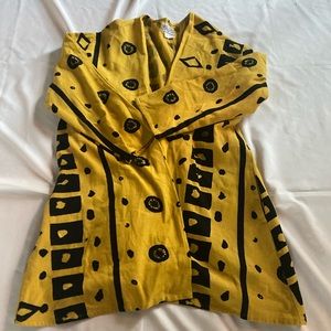 Vintage Malaika Mustard Yellow Patterned Wrap
